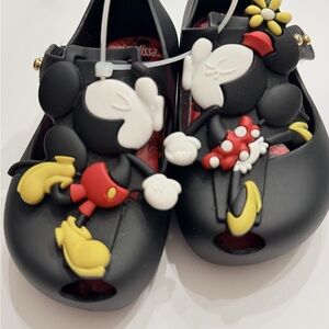 Mini Melissa Kids Sandals - Black with Red and Yellow Accents